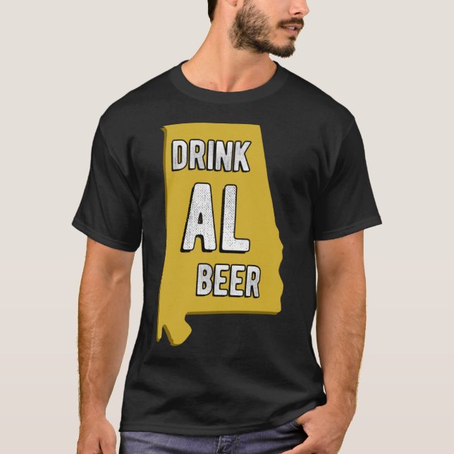 T-shirt Boire AL Bière État de l'Alabama Bière Birmingham  (Devant)