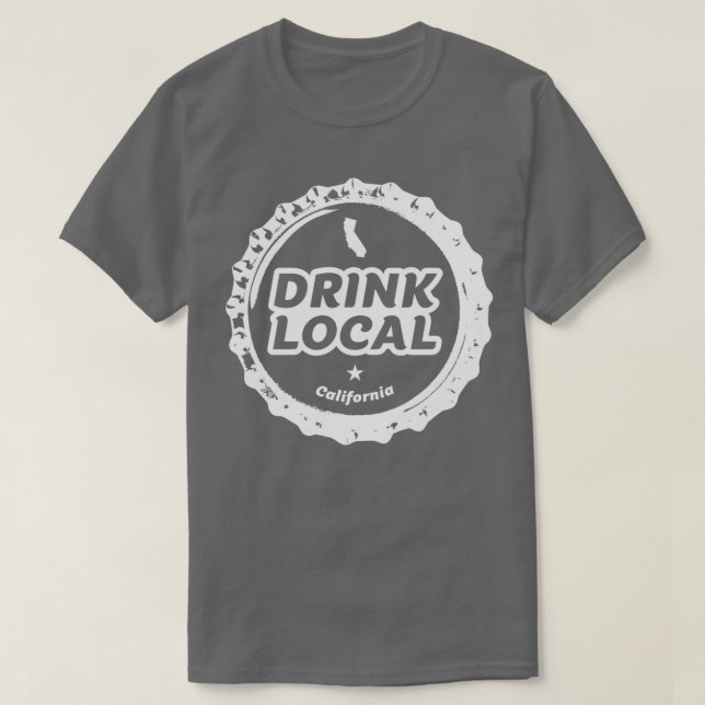 T-shirt Boire Bière artisanale locale Californie Casquette (Design devant)