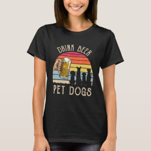 T-shirt Boire Bière Chiens de compagnie Vintage Retro Suns