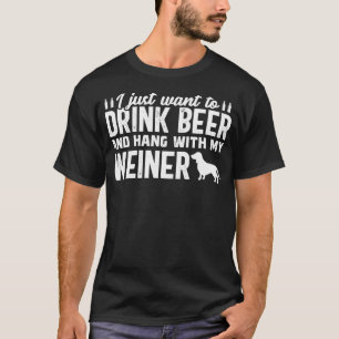 T-shirt Boire Bière drôle Weiner Daschund Chien Papa Pè