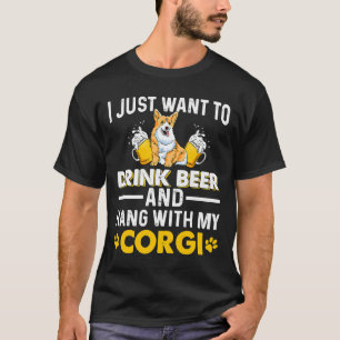 T-shirt Boire Bière Hang Avec Mon Corgi