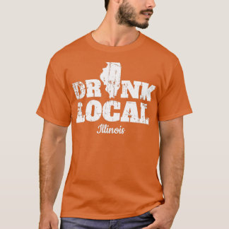 T-shirt Boire Bière Locale Illinois Boire Vin Boire