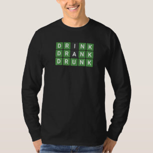 T-shirt Boire Boire Drunk Mot Puzzle Guessin Jeu