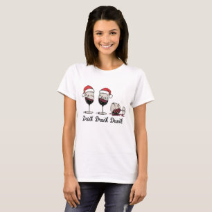 T-shirt Boire Bu Boisson Vin de Noël