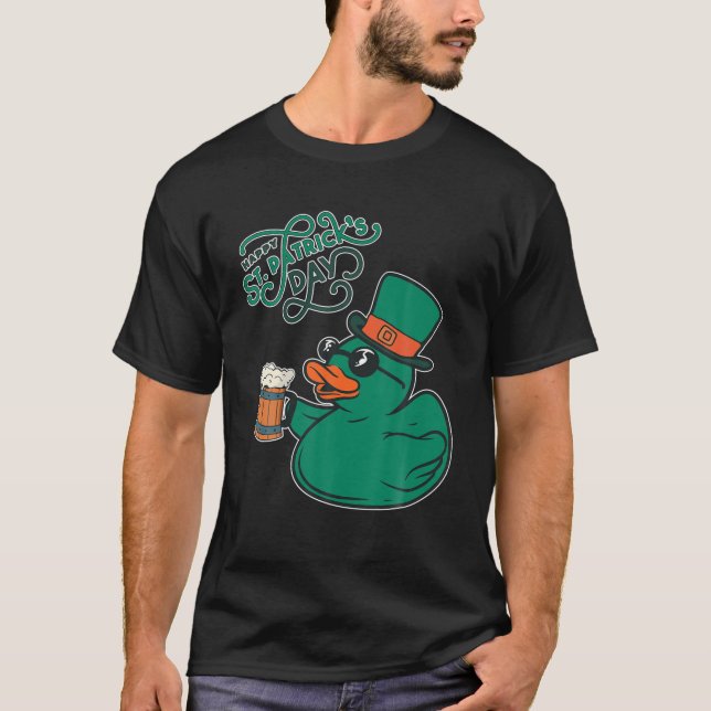 T-shirt Boire Canard Jour de la Saint Patrick Caoutchouc B (Devant)