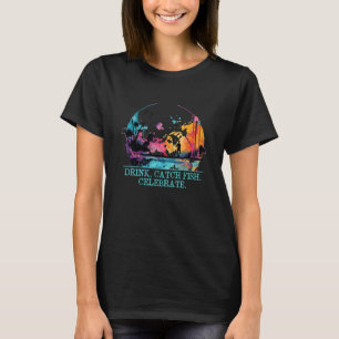 T-shirt Boire Catch Poisson Célébrer Bonheur Bière Lover P