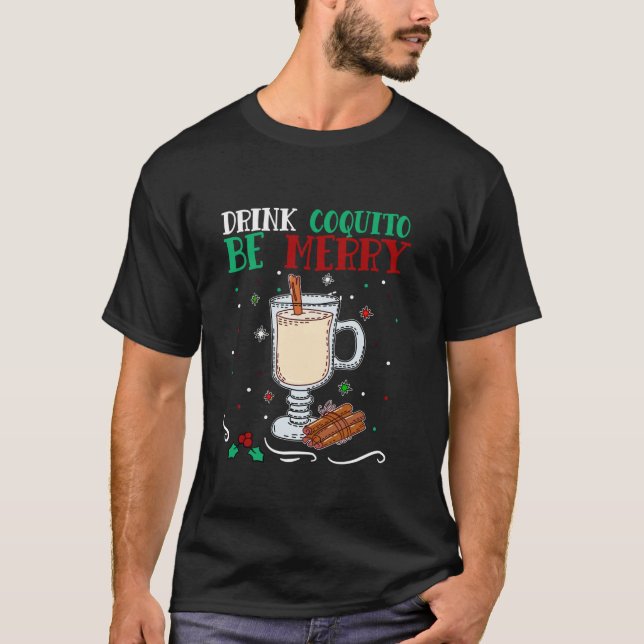 T-shirt Boire Coquito Festive Porto Rico Christmas Navida (Devant)