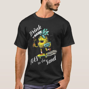 T-shirt Boire dans les orteils à la main à l'ananas de sab