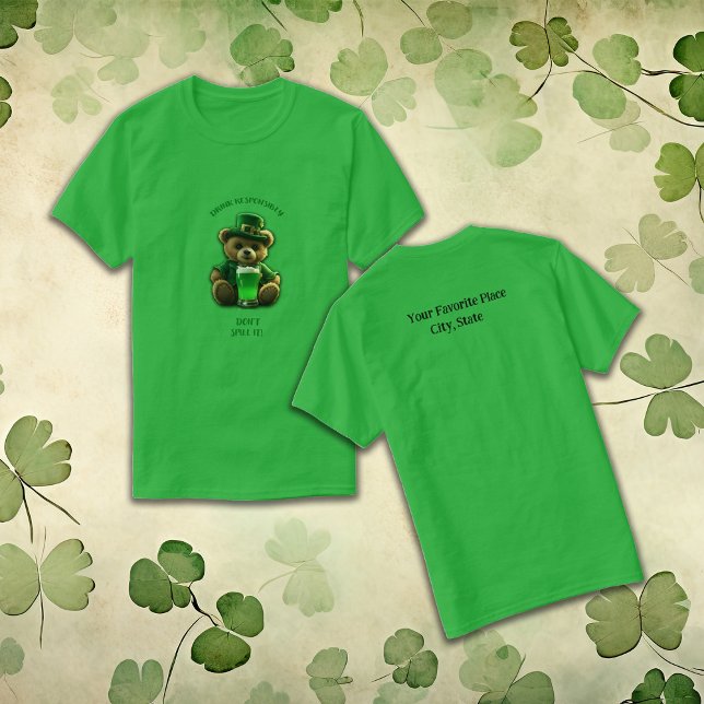 T-shirt Boire de façon responsable St. Patrick's Day (Créateur téléchargé)