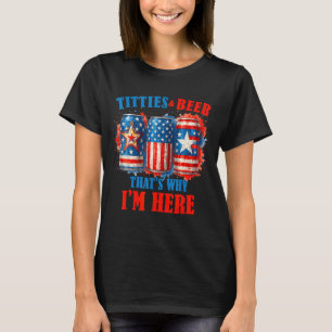 T-shirt Boire de la bière américaine le 4 juillet Je suis