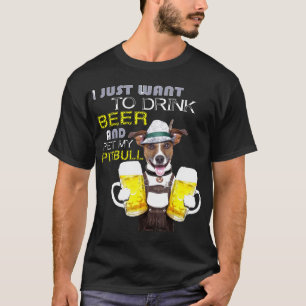 T-shirt Boire de la bière et caresser mon pitbull nouveau