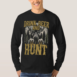 T-shirt Boire de la bière et des cadeaux de chasse pour le
