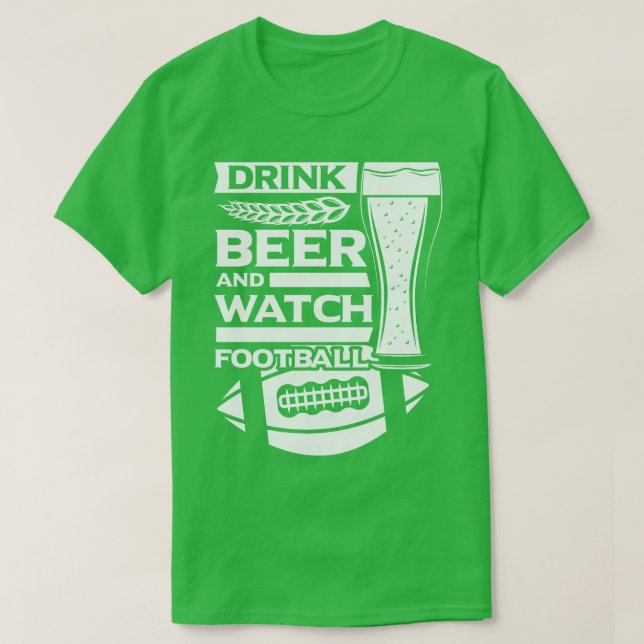 T-shirt Boire de la bière et regarder cadeau famille diman (Design devant)