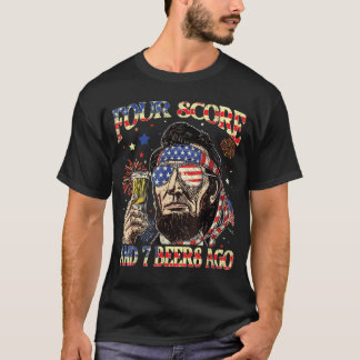 T-shirt Boire de la bière le 4 juillet Patriote Quatre-vin
