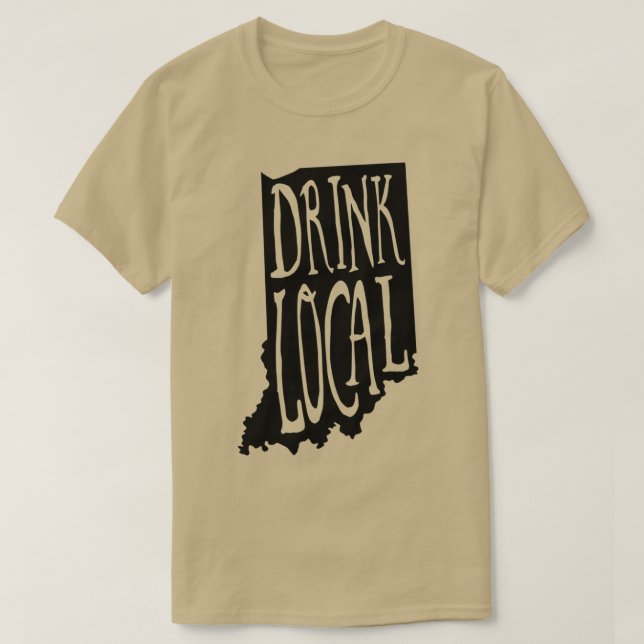 T-shirt Boire de la bière locale Indiana State Outline Cra (Design devant)