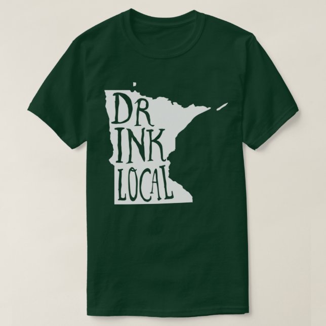 T-shirt Boire de la bière locale Minnesota State Outline C (Design devant)