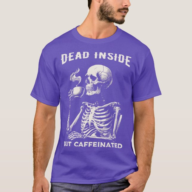 T-shirt Boire du café de squelette (Devant)