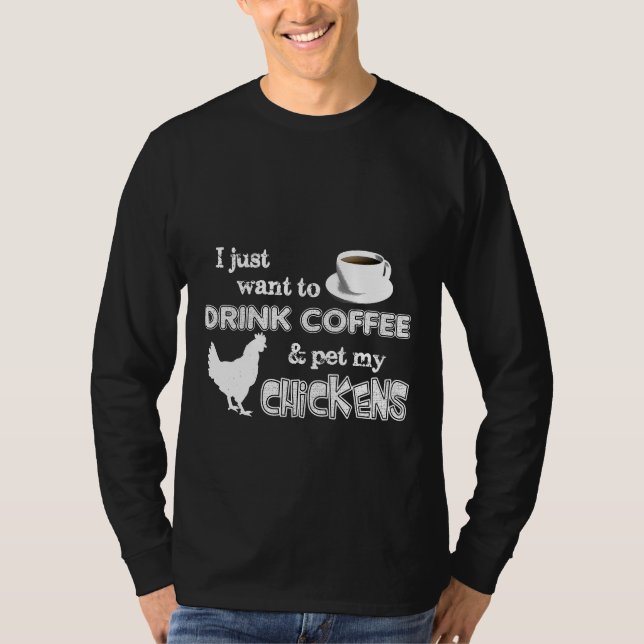T-shirt Boire Du Café Et Animaux De Compagnie Mon Producte (Devant)
