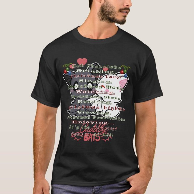 T-shirt Boire du Chocolat Chaud Saison la Plus Heureuse (Devant)