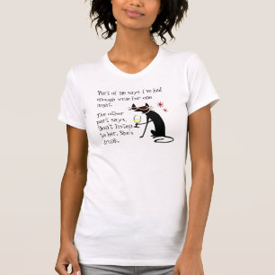 T-shirt Boire du vin Chat, ne l'écoute pas Elle est ivre