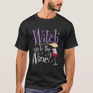 T-shirt Boire du vin d'Halloween pour les sorcières du pay