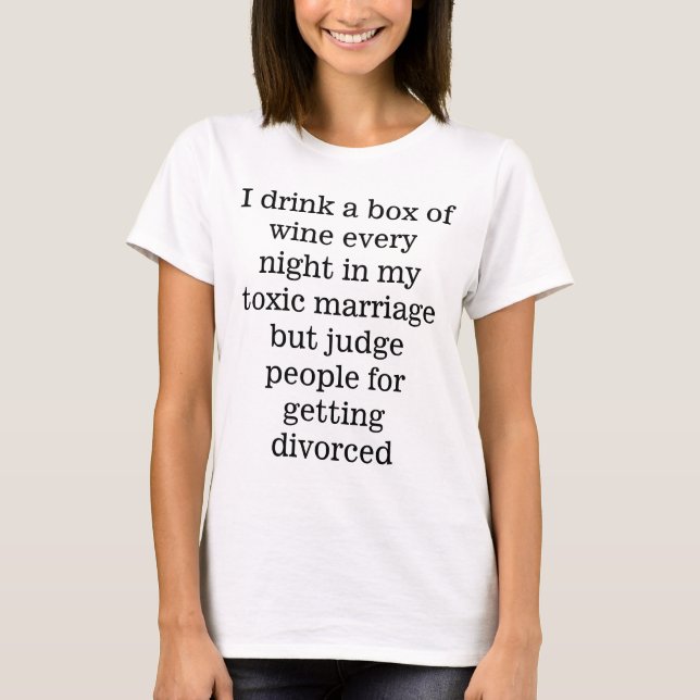 T-shirt Boire Du Vin En Boite (Devant)