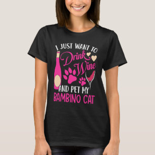 T-shirt Boire du vin et animal de compagnie My Bambino Cha