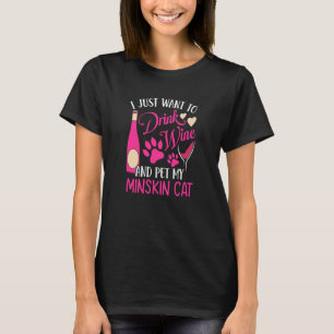 T-shirt Boire du vin et animal de compagnie My Minskin Cha