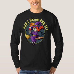 T-shirt Boire Et Conduire Parodie Witch Vin Volant Broomst