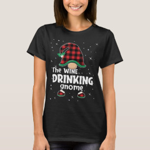 T-shirt Boire Gnome Buffalo Plaid Correspondant Gi de Noël