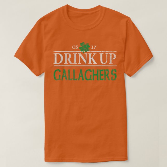 T-shirt Boire jusqu'à Gallaghers Jour de la Saint Patrick  (Design devant)