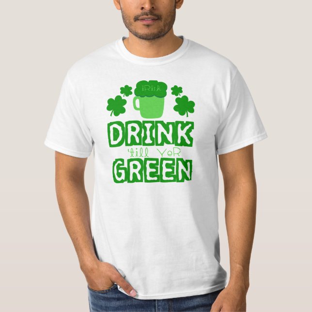 T-shirt Boire jusqu'à l'année verte (Devant)