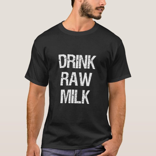 T-shirt Boire Lait cru Lait biologique Lait laitier Ferme  (Devant)