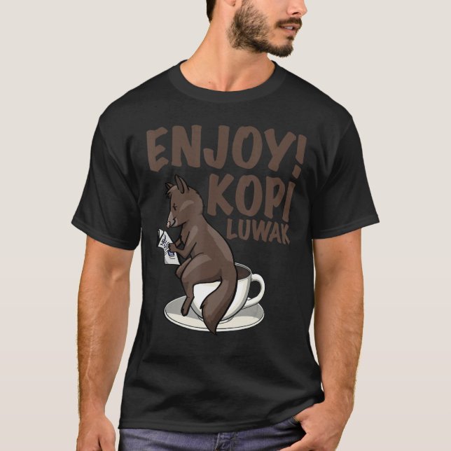 T-shirt Boire Mes Poops Femmes Café Cat kopi luwak Amour 1 (Devant)