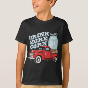T-shirt Boire Plus Corn Vintage Camion Rouge Et Moonshine