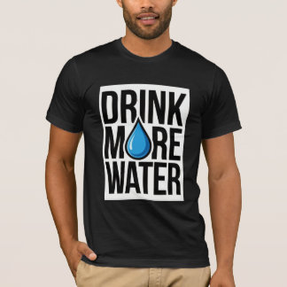 T-shirt BOIRE PLUS D'EAU avec une icône de goutte bleue