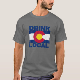 T-shirt Boire une bière locale du drapeau du Colorado