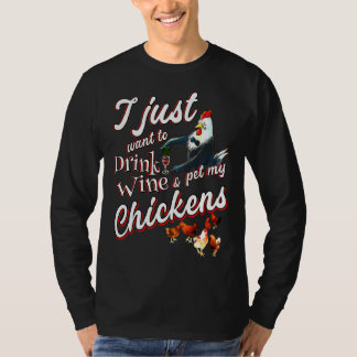 T-shirt Boire Vin Animaux domestiques Mon poulet