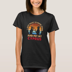T-shirt Boire Vin Et Animaux de compagnie My Cyprus Chat C