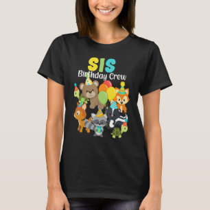 T-shirt Bois Animaux Forêt Amis Sis Anniversaire Équipage