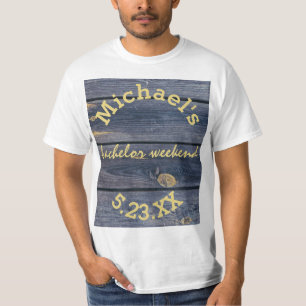 T-shirt Bois Bleu Rustique Monogramme Week-end Célibatai