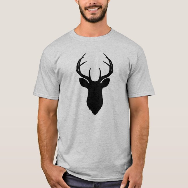 T-shirt Bois de cerf rustique campagne moderne (Devant)