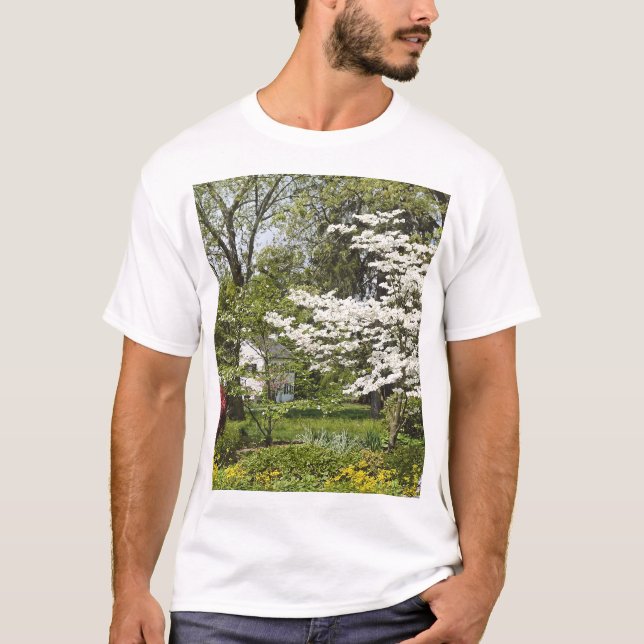 T-shirt Bois de chien en fleurs (Devant)