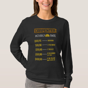 T-shirt Bois de menuiserie à taux horaire de charpentier