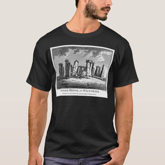 T-shirt Bois de Stonehenge antique gravure circulaire de p (Devant)