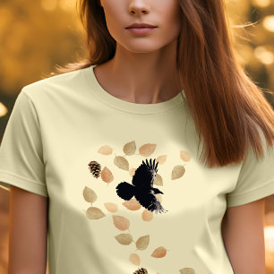T-shirt Bois Nature Feuilles d'automne & Flying Raven Oise