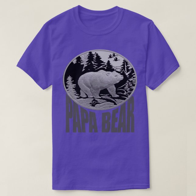 T-shirt Bois noir et gris Papa Bear (Design devant)