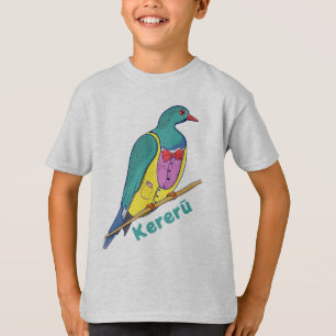 T-shirt Bois Pigeon Kereru portant un costume
