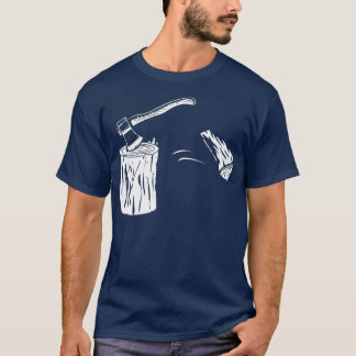 T-shirt Bois Splissé Ax Chopping Bloc Retro Bois de chauff
