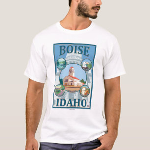 T-shirt Boise, affiche de voyage d'IdahoScenic